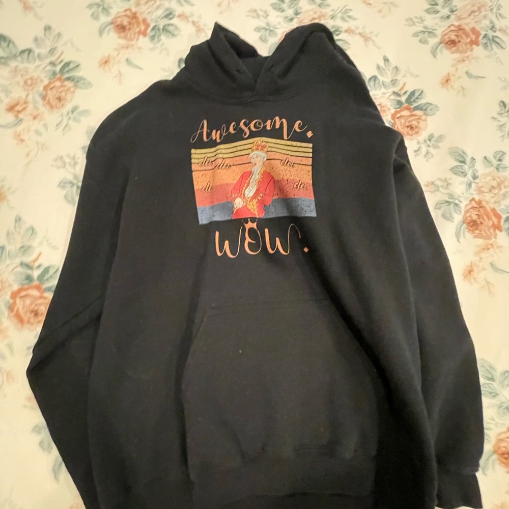 Black Hoodie with Graphic Print